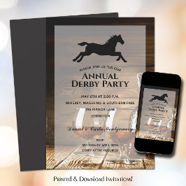 Rustic Bourbon Derby Party Kaart