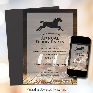 Rustic Bourbon Derby Party Kaart