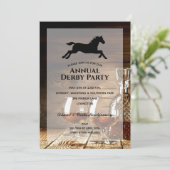 Rustic Bourbon Derby Party Kaart (Staand voorkant)