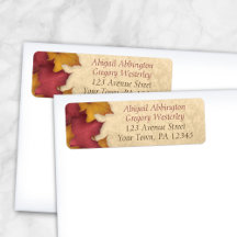 Rustic Bourgogne Autumn Adresetiketten