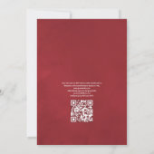 Rustic Bourgogne en Blush Floral QR Code Weddensch Kaart (Achterkant)