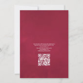 Rustic Bourgogne en Blush Floral QR Code Weddensch Kaart (Achterkant)