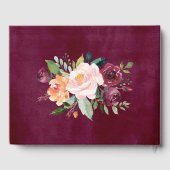 Rustic Bourgogne Herfst Floral Gold Wedding Monogr Gastenboek (Achterkant)