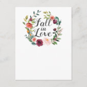 Rustic Bourgogne Herfst in Love Floral Wreath Advieskaart (Voorkant)