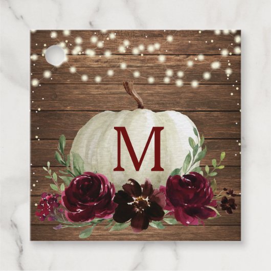 Rustic Bourgogne Herfst Pumpkin - Hartelijk dank v Bedankjes Labels (Voorkant)