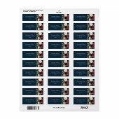 Rustic Bourgogne Navy Blue & Red Flowers & Lichten Etiket (Full Sheet)