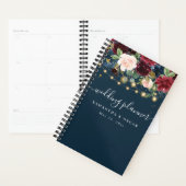 Rustic Bourgogne Navy Blue & Red Flowers & Lichten Planner (Display)
