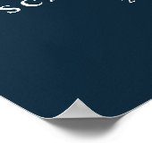 Rustic Bourgogne Navy Blue & Red Flowers & Lichten Poster (Hoek)