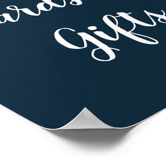 Rustic Bourgogne Navy Blue & Red Flowers & Lichten Poster (Hoek)