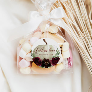 Rustic Bourgogne Pumpkin-Herfst in liefde Ronde Sticker