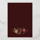 Rustic Bourgogne Waterverf Calligrafie bruiloft Folie Uitnodiging (Achterkant)