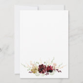 Rustic Bourgogne Waterverf Calligrafie bruiloft Kaart (Achterkant)