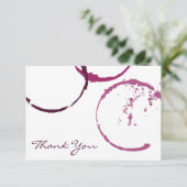 Rustic Bourgogne Wine Stain Wedding Bedankkaart (Staand voorkant)
