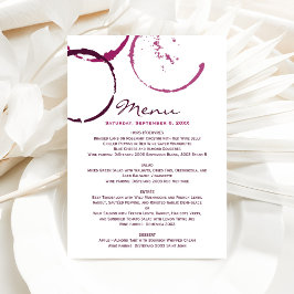 Rustic Bourgogne Wine Stain Wedding Menu