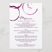 Rustic Bourgogne Wine Stain Wedding Menu (Voorkant)