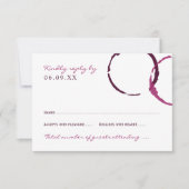 Rustic Bourgogne Wine Stain Wedding RSVP Kaartje (Voorkant)