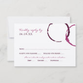 Rustic Bourgogne Wine Stain Wedding RSVP Kaartje (Voorkant)
