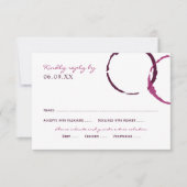 Rustic Bourgogne Wine Stain Wedding RSVP Kaartje (Voorkant)