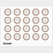 Rustic Bourgondië Argyle Kerst Ronde Sticker (Vel)