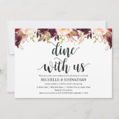 Rustic Bourgondië Bruiloft Aansluitende Uitnodigin Kaart (Voorkant)