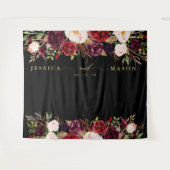 Rustic Bourgondië Marsala Gouden Achtergrond Fotoc Wandkleed (Voorkant (horizontaal))