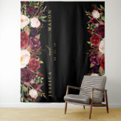 Rustic Bourgondië Marsala Gouden Achtergrond Fotoc Wandkleed (In situ)