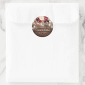 Rustic Bourgondië Slingerlichten Huwelijk Sticker (Tas)
