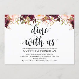 Rustic Bourgondië Trouwfeest Uitnodigingskaarten Kaart