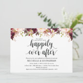 Rustic Bourgondië Trouwfeest Uitnodigingskaarten Kaart (Staand voorkant)