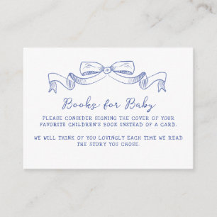 Rustic Bow Baby shower Boeken voor Baby Informatiekaartje