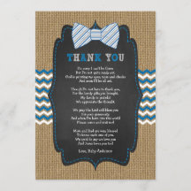 Rustic Bow Stropdas Baby shower gedicht bedankt