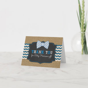 Rustic Bowtie baby shower bedankt met gedicht