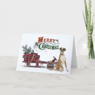 Rustic Boxer Christmas Feestdagen Kaart