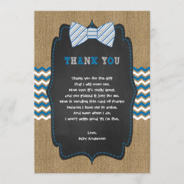 Rustic Boy Baby shower gedicht dank je wel Bedankkaart