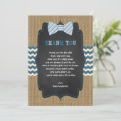 Rustic Boy Baby shower gedicht dank je wel Bedankkaart (Staand voorkant)