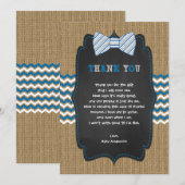 Rustic Boy Baby shower gedicht dank je wel Bedankkaart (Voorkant / Achterkant)