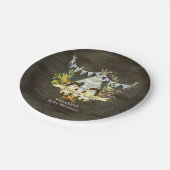 Rustic Boy Baby shower Hedegel Adventure wacht Papieren Bordje (Gekanteld)