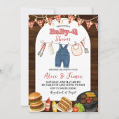 Rustic Boy babyQ baby shower uitnodiging (Voorkant)