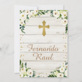 Rustic Boy doop en eerste verjaardag Mexicaan Kaart (Achterkant)