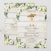 Rustic Boy Invitaciones Tres Anos Kaart (Voorkant / Achterkant)