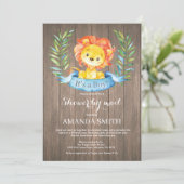 Rustic Boy Lion Baby shower per post Kaart (Staand voorkant)