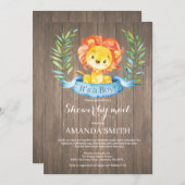 Rustic Boy Lion Baby shower per post Kaart (Voorkant / Achterkant)