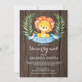 Rustic Boy Lion Baby shower per post Kaart (Voorkant)