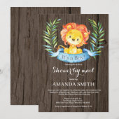 Rustic Boy Lion Baby shower per post Kaart (Voorkant / Achterkant)