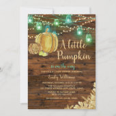 Rustic Boy Little Pumpkin Herfst Boy Baby shower Kaart (Voorkant)