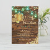 Rustic Boy Little Pumpkin Herfst Boy Baby shower Kaart (Staand voorkant)