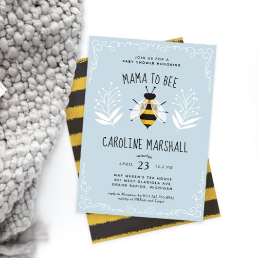 Rustic Boy Mama to Bee Baby shower Invitation Kaart