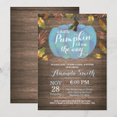 Rustic Boy Pumpkin Herfst Baby shower Kaart (Voorkant / Achterkant)