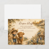 Rustic Boy Westerse Boho Luier Raffe Informatiekaartje (Voorkant / Achterkant)