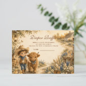 Rustic Boy Westerse Boho Luier Raffe Informatiekaartje (Staand voorkant)